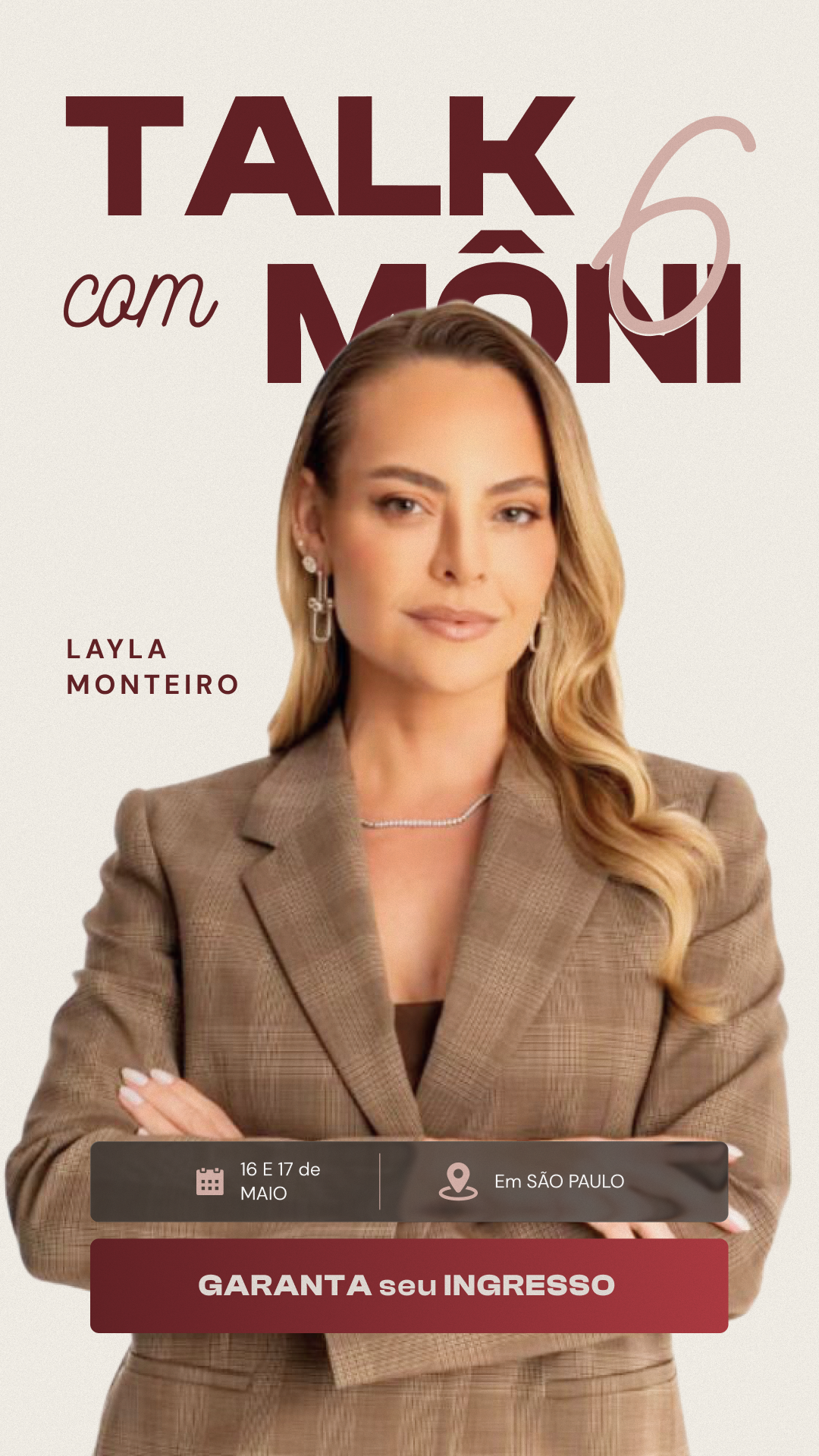 Talk com Môni — anúncio Layla Monteiro